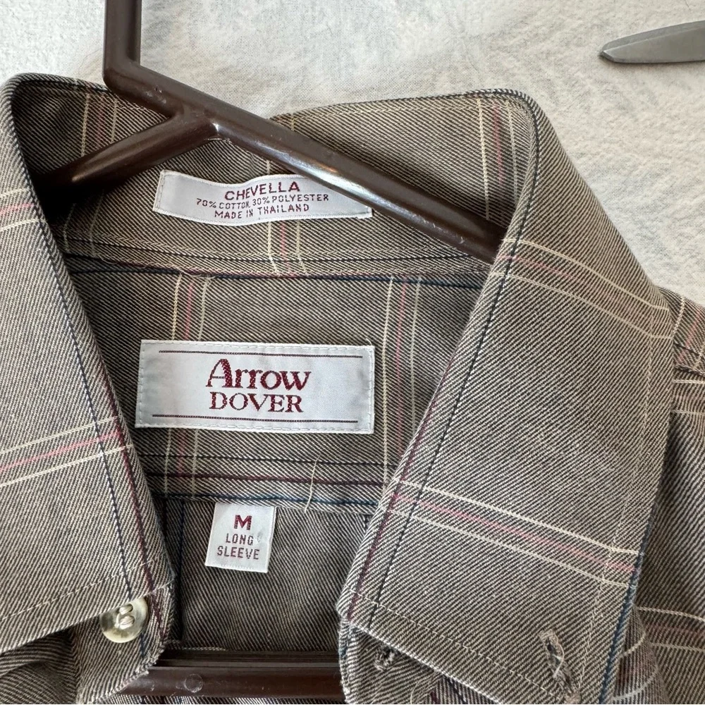 Vintage Men's Arrow Dover Chevella Plaid Shirt - Picture 5 of 7